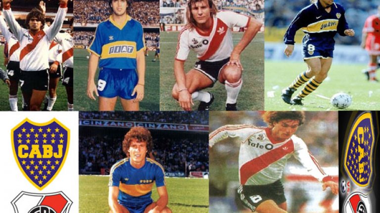 Трима предатели - суперзвезди. Габриел Батистута (горе вляво), Клаудио Каниджа (до него) и дългогодишният капитан на Аржентина Оскар Руджери (долу) са играли и за двата непримирими съперника.