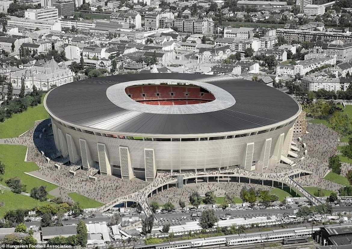 "Ференц Пушкаш", Будапеща (Унгария)
Новото бижу на унгарския футбол ще отвори врати през следващата година. Стадионът ще погълне солидните 600 милиона евро.