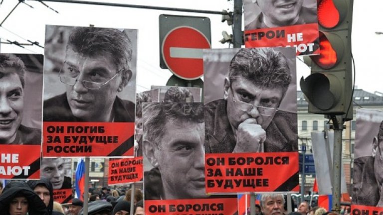 Протест срещу убийството на опозиционера Борис Немцов