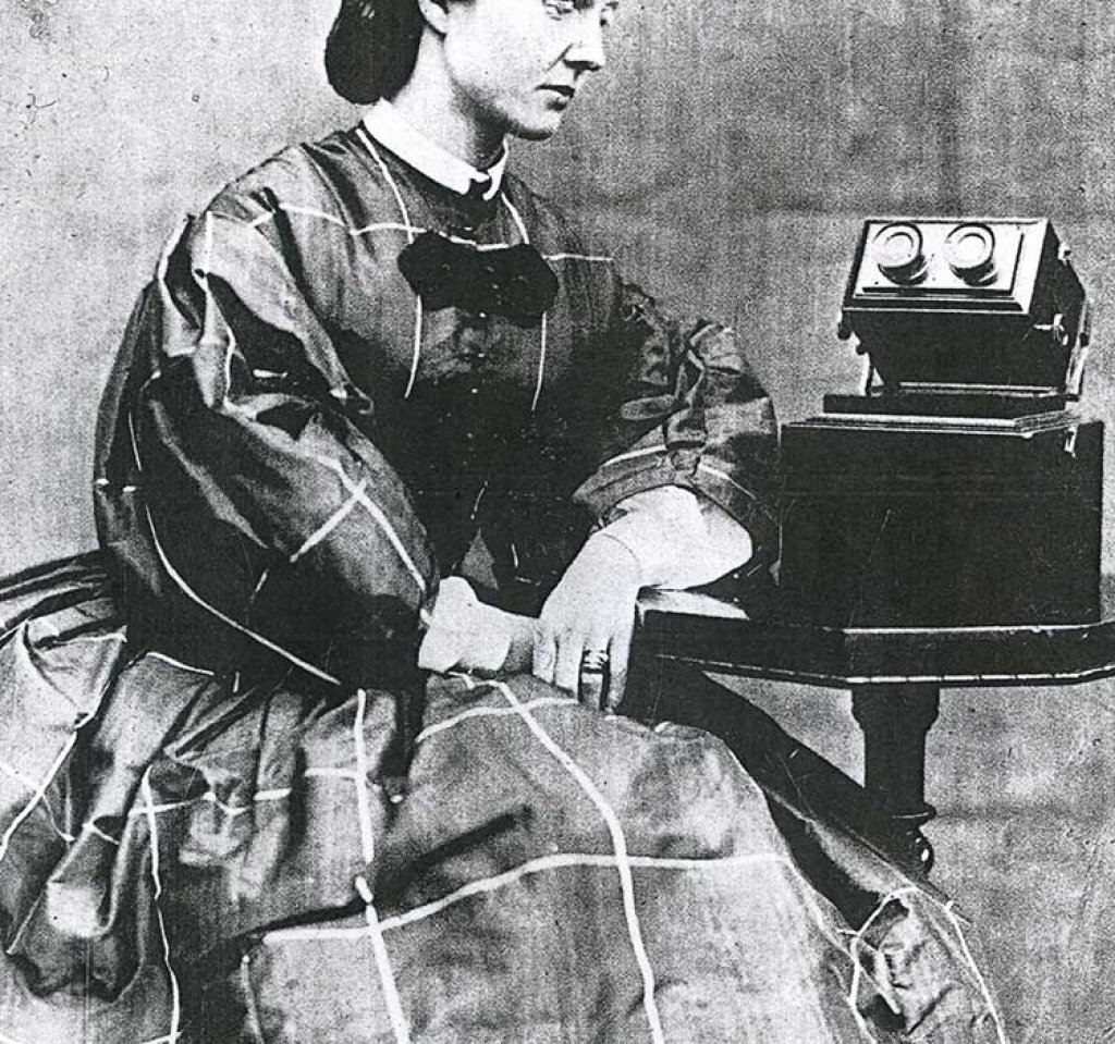 Mary_Ward_by_microscope
