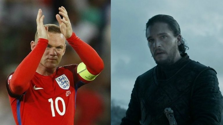 Уейн Рууни - Джон Сноу
Капитанът на Англия възкръсна на Евро 2016.