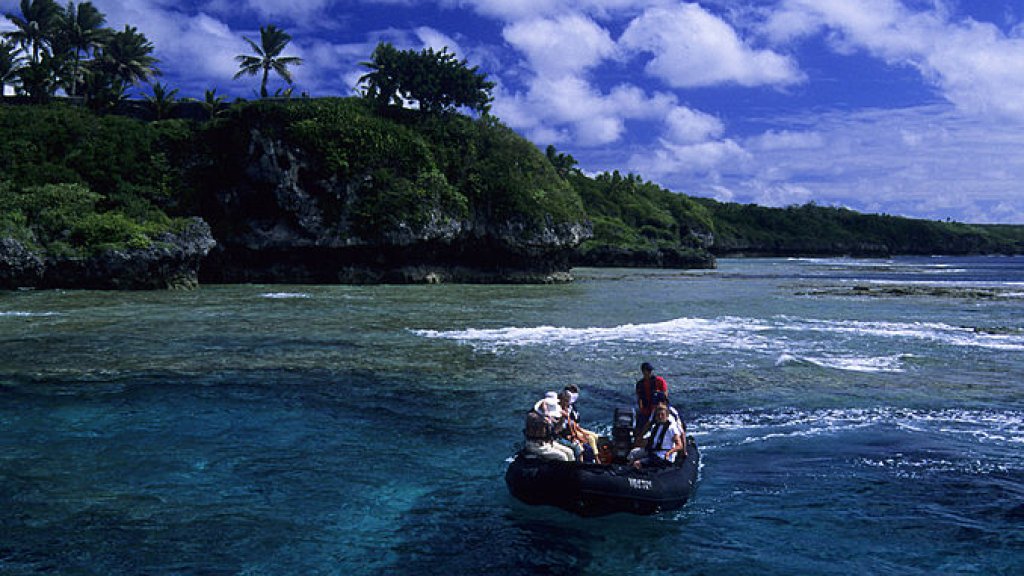 Niue Island,tourists In Zodiac