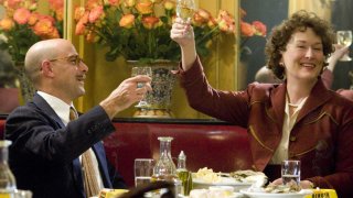 Stanley Tucci as "Paul Child" and Meryl Streep as "Julia Child"