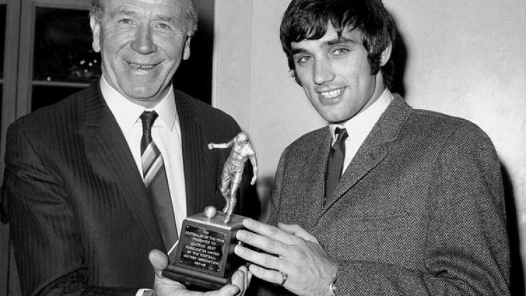 16 май 1968 г. - Играч на годината.
Седмица преди да навърши 22 години, Бест става най-младият Футболист на годината в Англия и получава наградата от мениджъра на Юнайтед Мат Бъзби. Той печели 60 процента от гласовете на пишещите журналисти. В края на същата година той става и третият носител на "Златната топка" от Юнайтед за 4 години след Лоу (1964-а) и Чарлтън (1966-а).