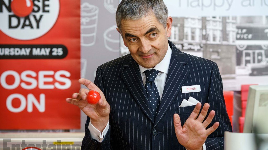 Rowan Atkinson as Rufus for Red Nose Day Actually filmed in store