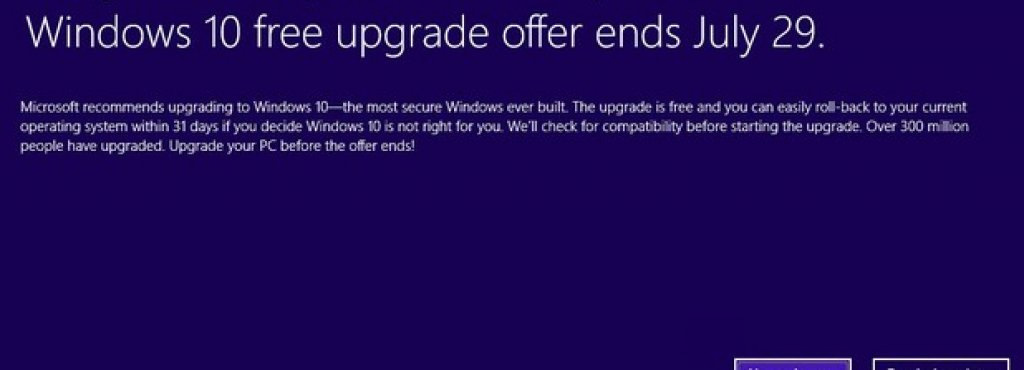 Против: Прекалено нахалната политика на Microsoft
Може и да не е недостатък на самия Windows 10, но продължава да отблъсква потребителите от компания като Microsoft, която и без това не се слави с безупречна репутация. През последната година компанията е критикувана за все по-агресивния начин, по който ви напомня да си инсталирате Windows 10 – с невъзможни за спиране изскачащи прозорци (даже на цял екран), трикове като замяна на бутона Cancel с бутон Update Tonight, и тактики, присъщи повече за някой вирус или зловреден софтуер. Заради това някои потребители стигнаха дотам изцяло да спрат ъпдейтите на своите Windows 7 или 8 с цел прекратяване на тормоза.