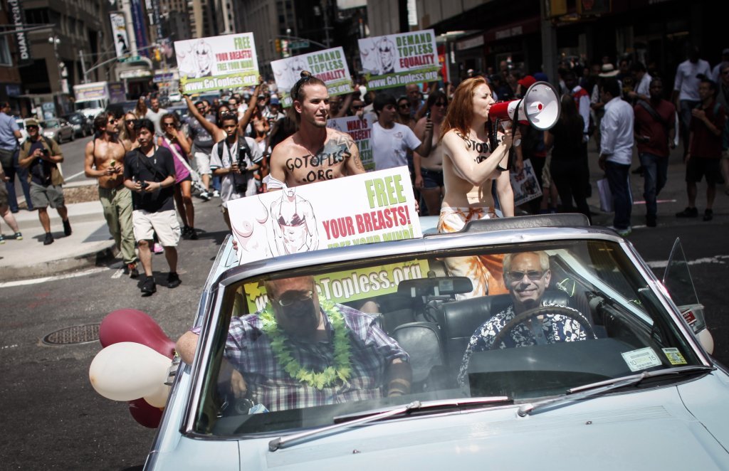 Topless March Held In New York City