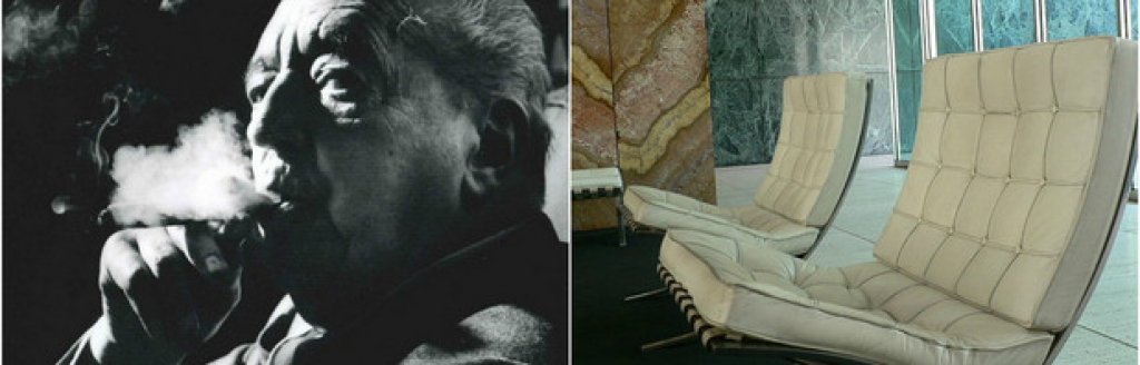 Лудвиг Мис ван дер Рое
Пионер и най-виден представител на модернизма, немският архитект и интериорен дизайнер е сред най-видните представители на модернизма. Той е третият и последен ръководител на известната школа Баухаус до закриването и
под натиска на нацисткия режим през 1933 година. Заедно с Льо Корбоазие, Алвар Аалто  и Франк Лойд Райт, той е сред основоположниците на съвременната архитектура. Но той е и вдъхновителят на мининмализма, без който днешният дизайн би бил немислим. Негови са думите, превърнали се в мантра, "По-малкото е повече“.
На снимката: Иконичният стол Barcelona Chair, предлаган от Knoll