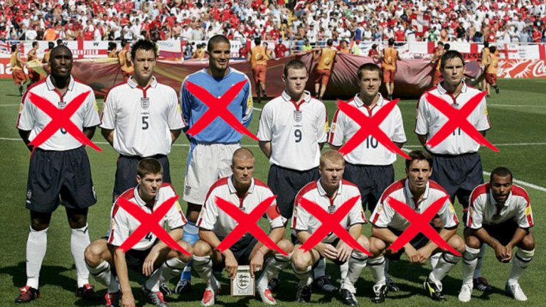 Преди първия мач на Евро 2004 срещу Швейцария. Вижте какви футболисти имаше Англия...
