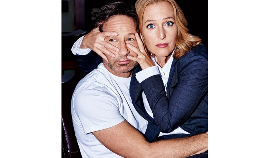 Джилиан Андерсън и Дейвид Духовни във фотосесия за Entertainment weekly