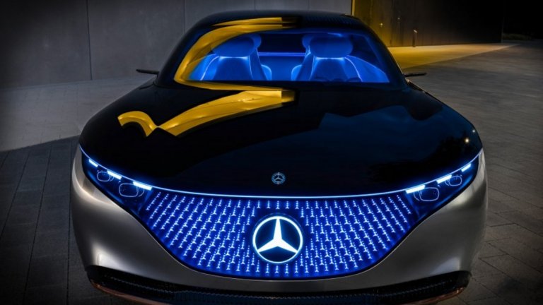 Mercedes Vision EQS 
Точно както Volkswagen, и от Mercedes вярват, че бъдещето е на електрическите автомобили. Затова на изложението във Франкфурт представят концептуалния Mercedes Vision EQS. 
Той може да е само прототип, но производителят му показва как реално ще изглеждат големите, луксозни електромобили на бранда в идните години.
Като дизайн Vision EQS е разработен по линиите на S-класата – комфортна, скъпа лимузина, която предлага на притежателите си широка гама от екстри.