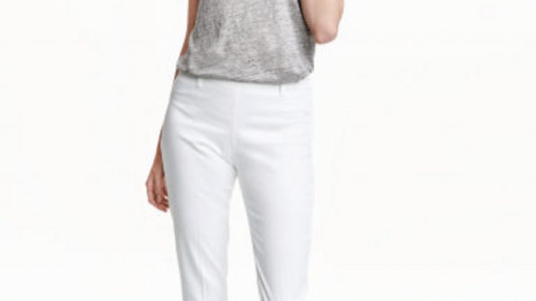 Бял панталон тип капри: H&M