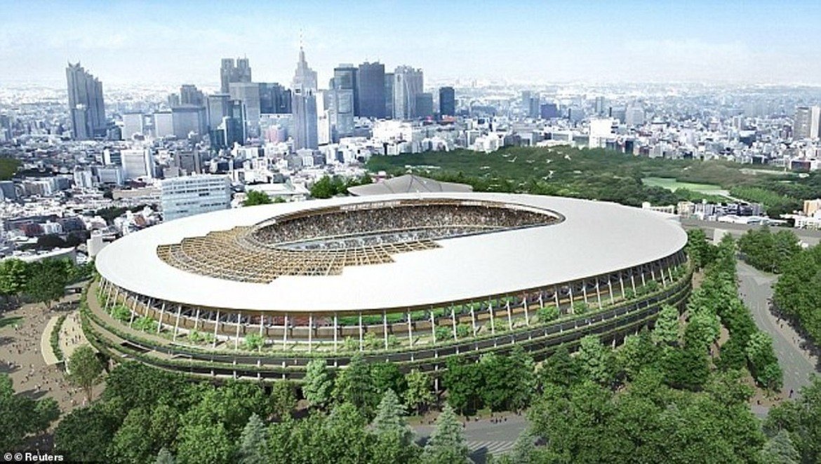"Национален стадион", Токио (Япония)
Първоначално стадионът бе проектиран от световноизвестния архитект Заха Хадид, но визията и цената предизвикаха обществено недоволство.

След това проектът премина в ръцете на Кенго Кума, който обещава, че ще бъде завършен навреме за олимпийските игри през 2020-а.
