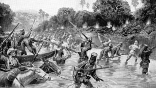 Der_Durchbruch_der_Schutztruppe_Deutsch-Ostafrika_über_den_Rowuma_MItte_November_1917._Darstellung_von_Carl_Arriens