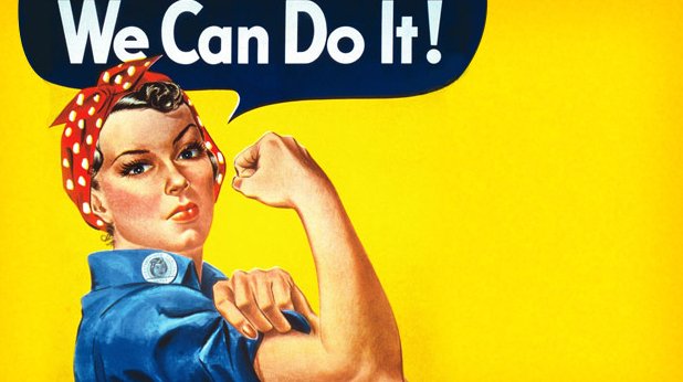 Създаден от графичния дизайнер Хауърд Милър през 1941 г. този постер става известен като "Rosie the Riveter". Плакатът става символ на всички жени, които са заети във военното продоволствие и заемат местата на мъжете, биещи се на фронта.