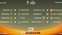 Фиорентина срещу Тотнъм, Борусия (Дортмунд) срещу Порто и Виляреал срещу Наполи са сред големите сблъсъци на 1/16-финалите в Лига Европа