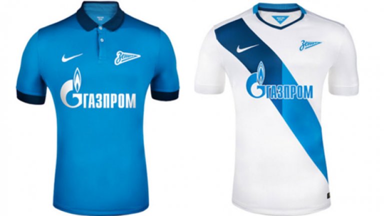 Зенит
Руският гранд е приготвил два варианта на екипа си, с които футболистите ще играят домакинските си срещи. Тъмно синият вариант ще бъде записан като титулярен, въпреки че по-светлият също ще бъде ползван като такъв