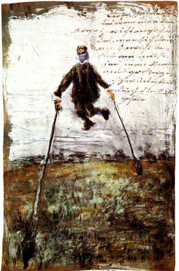10. Йозеф Фьорстер - безименна картина от колекцията "Принцхорн" (след 1916)
След като Мунк и ван Гог превръщат "лудостта" в положително качество в модерното изкуство, в ключа към визионерската истина, е въпрос само на време, преди лекарите също да започнат да виждат новите връзки между изкуството и разума. Преди смъртта си през 1933, д-р Ханс Принцхорн прави колекция от картини от психично болни пациенти, която е началото на това, което сега бива определяно като "изкуство на аутсайдерите". Тази картина има зловещото излъчване, сравнимо с това на картините на Гоя. От нещо, което е изобразявано от художници, "лудостта" е станала източник на творческа оригиналност сама по себе си.