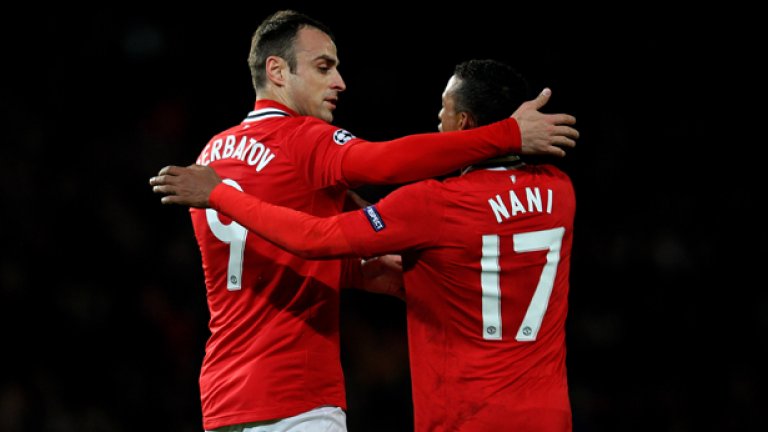 Нани и Бербатов направиха един от малкото красиви моменти за Манчестър Юнайтед в мача срещу Бенфика