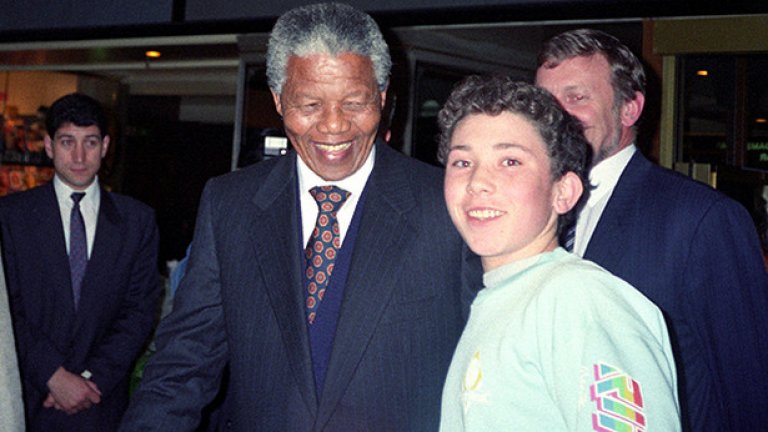 С Нелсън Мандела, 1990