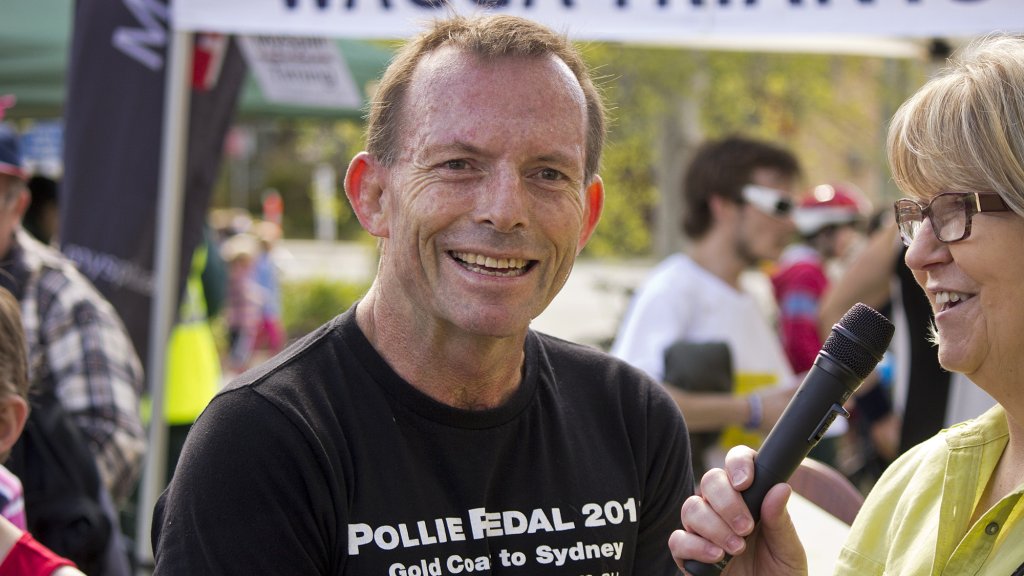 Tony_Abbott_being_interviewed_by_Master_of_Ceremonies,_Leigh_Spokes