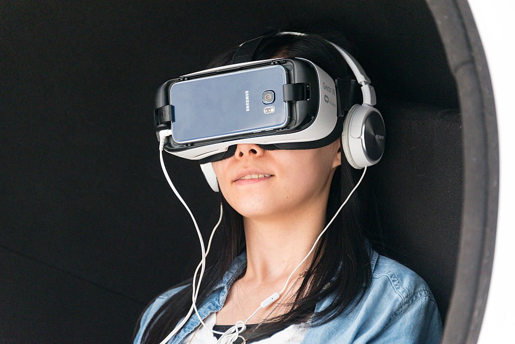 Google VR or virtual reality headsets are promoted by Bell
