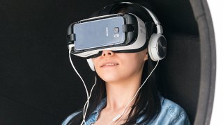 Google VR or virtual reality headsets are promoted by Bell