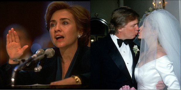 1993

През 1993 Клинтън вече е заета сериозно с политически ангажименти. На снимката тя свидетелства пред Финансовия комитет на Сената относно реформата за здравеопазване. Същата година Доналд Тръм и Марла Мейпъл сключват брак в Plaza Hotel