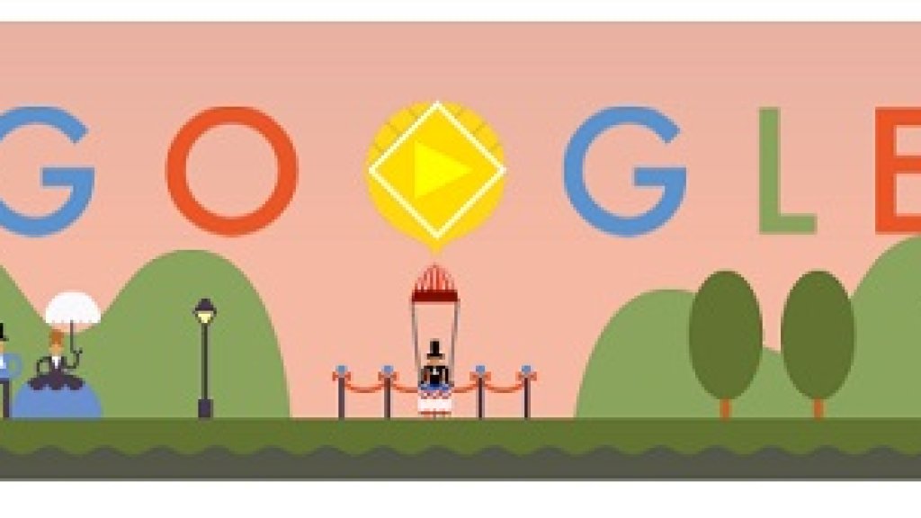 216г. от първия скок с парашут и Google го отбелязва с #doodle