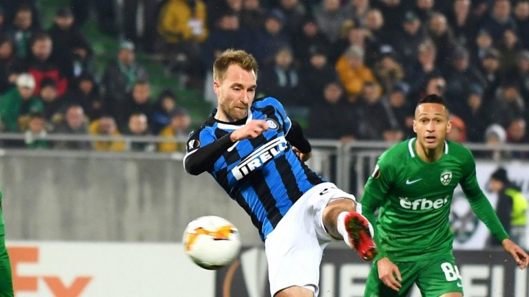 Ериксен отбеляза първия си гол за Интер, докато Лудогорец разочарова в предни позиции