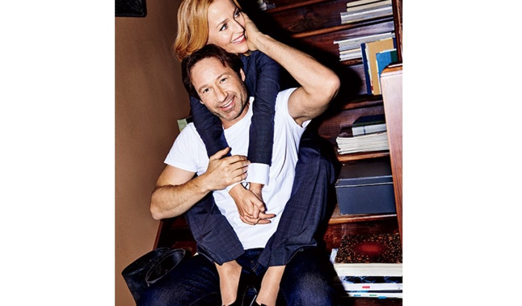 Джилиан Андерсън и Дейвид Духовни във фотосесия за Entertainment weekly