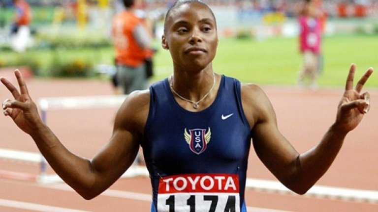 Кели Уайт
Спринтьорката от Калифорния спечели два златни медала на световното първенство в Париж през 2003 година, а година по-късно даде положителна допинг проба и загуби отличията си.