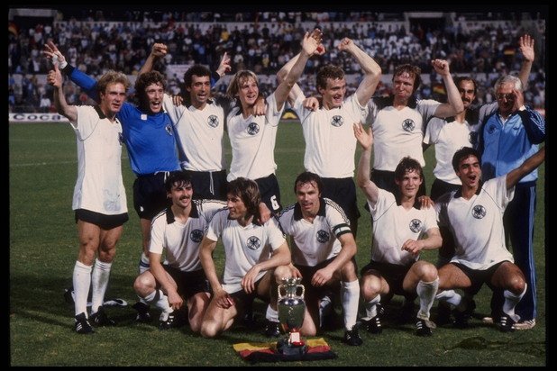 1980 - Германия си връща престола.
Един много силен немски тим печели турнира с два гола на Хорст Хрубеш на финала срещу Белгия - 2:1 в Рим.
Германия играе трети пореден финал, печелейки два. Отборът е воден от Кале Румениге, Манфред Калц, Щилике, Шустер, Бригел и Алофс. 