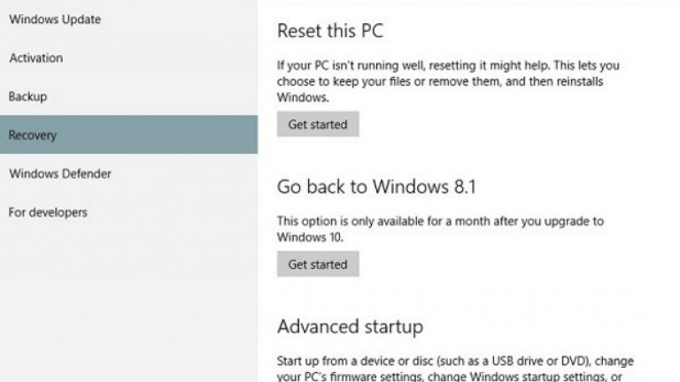 За: Можете да върнете предишна версия на Windows

Microsoft е изградил лесен процес в Windows 10, при който само с няколко клика може да върнете предишната си версия на Windows (стига да не сте изтрили папката windows.old, където тя се съхранява). Опцята се намира в Settings>Update & Security>Recovery. Срещат се добри отзиви за тази екстра, но и свидетелства, че връщането към минала версия не винаги сработва перфектно и създава някои проблеми. Затова задължително трябва да направите пълен бекъп на данните си, преди да предприемете такава стъпка.
