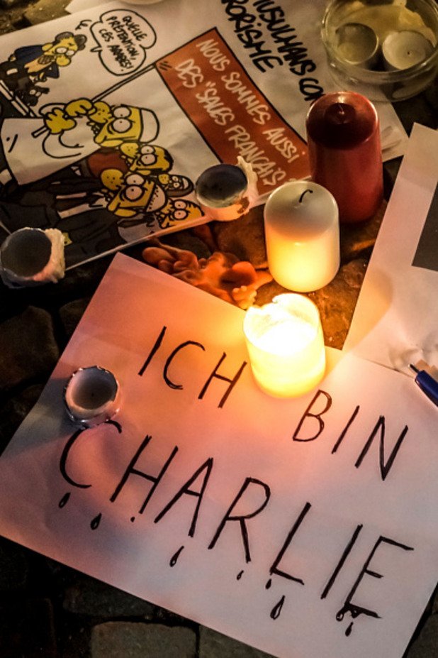 Подкрепа към "Шарли Ебдо" изразиха и в германската столица Берлин