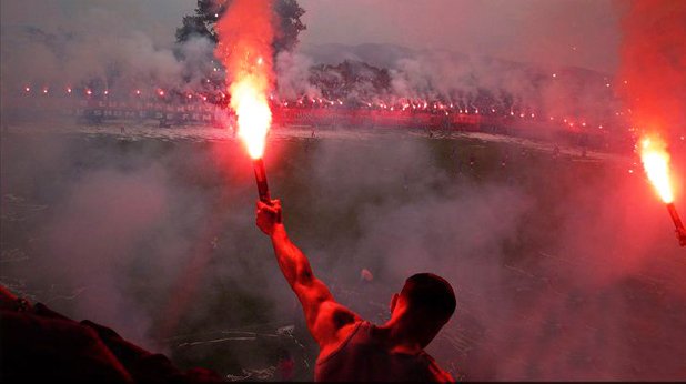 Ултрасите от "Балистет" създават адска атмосфера на мачовете на Шкендия