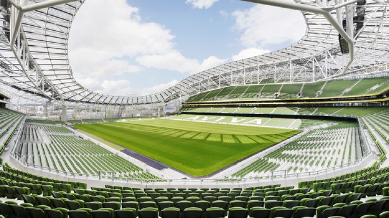 "Авива", така се казва този нов и страхотен стадион в Дъблин. За 51 711 зрители е, а УЕФА не се колеба да го посочи сред домакините за Евро 2020.
