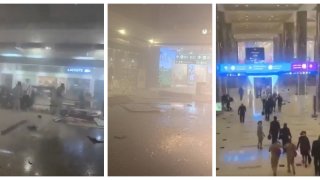 Кадри в социалните медии показват извеждането на пътници от аеропорта