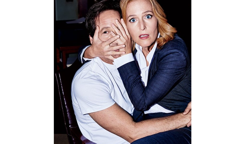 Джилиан Андерсън и Дейвид Духовни във фотосесия за Entertainment weekly