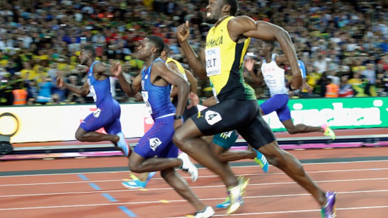 Той взе сребро от Световното първенство в Лондон с време 9,94 сек.