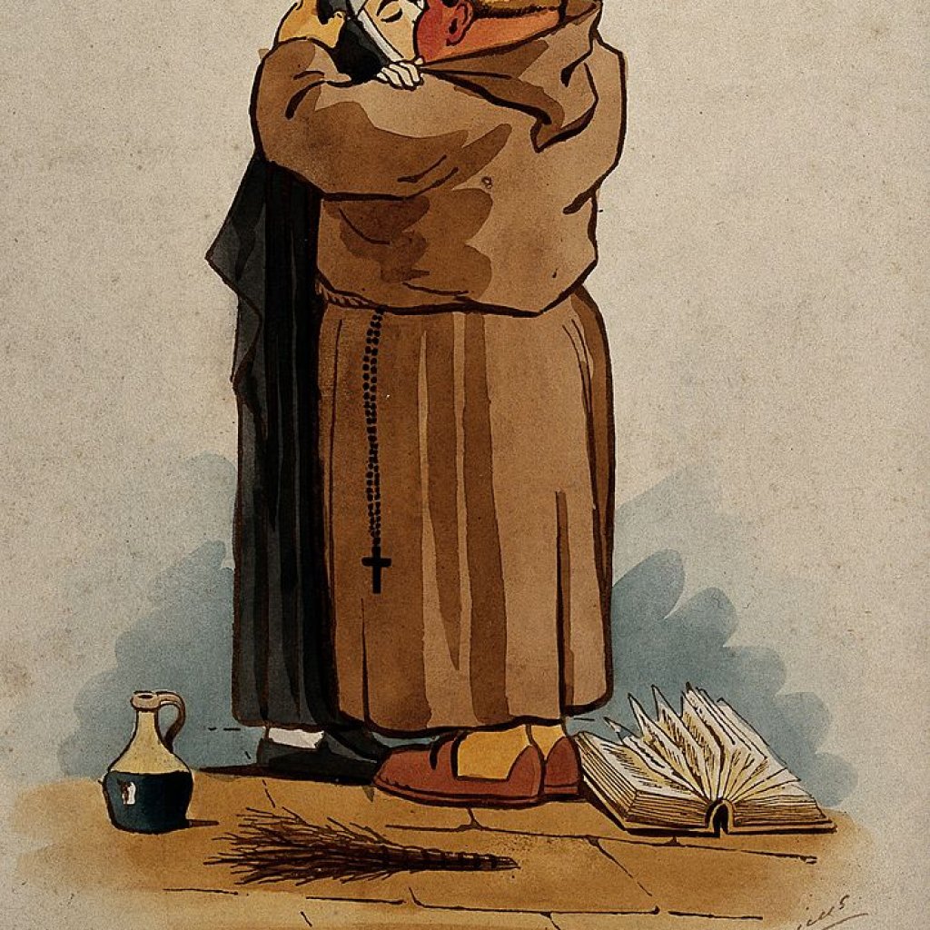 A_monk_kissing_a_nun_Wellcome_V0049587