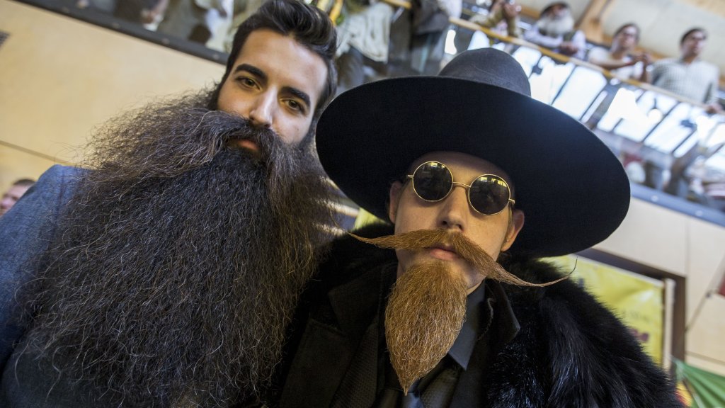 World хипстър, мъж с брадаAnd Moustache Championships 2015