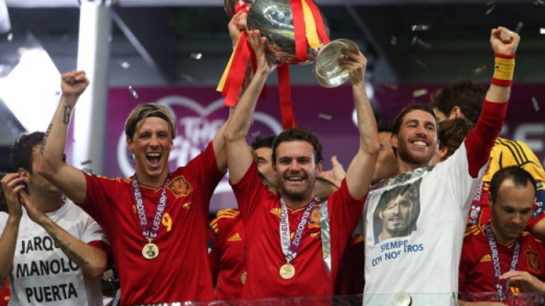 2012 г. - Испания е актуалният първенец на континента, след като в Киев разгроми на финала Италия с 4:0.