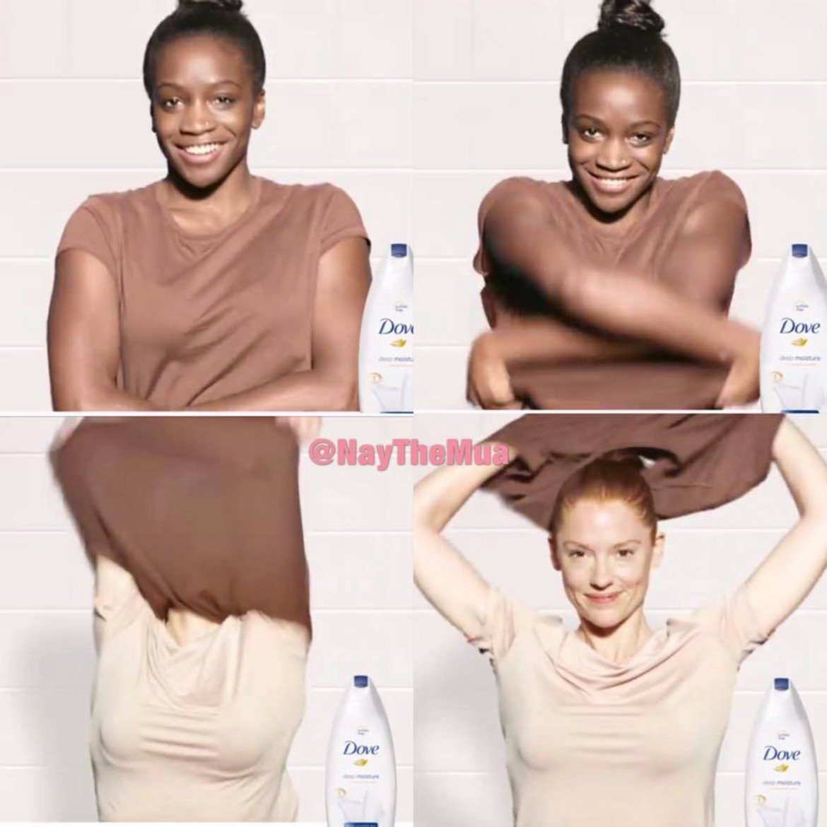 Рекламата на Dove, в която след измиване със сапун чернокожата жена става бяла, отнесе брутални критики и обвинения в расизъм.