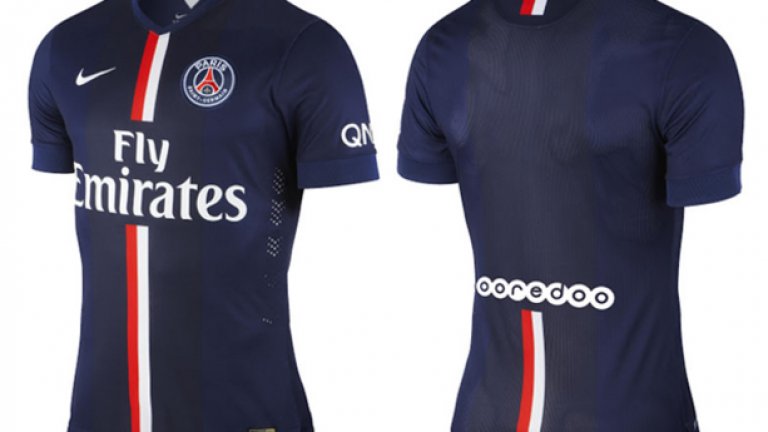 ПСЖ
Очевидно прилепналите по тялото екипи са на мода, като дизайнерите на екипа на френския шампион са попаднали под това стилистично влияние. Освен страхотни играчи, ПСЖ вече има и  такъв дизайн на екипа