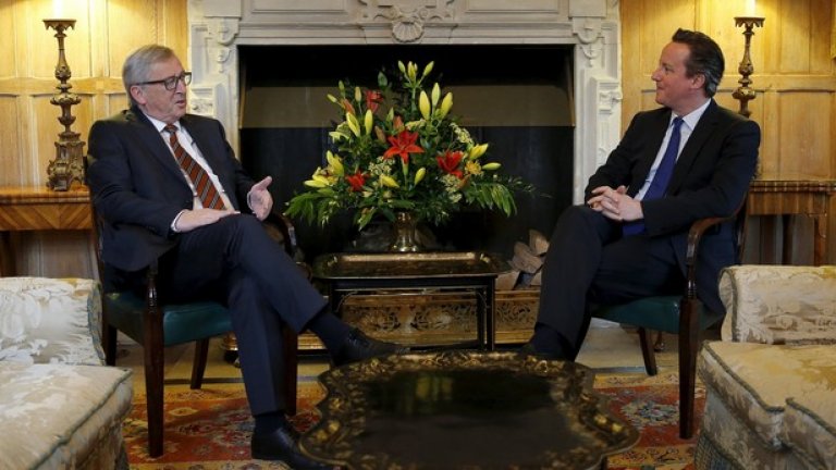 Камерън и Юнкер са обсъдили също кризите в Гърция и Украйна, както и удължаването на санкциите срещу Русия
