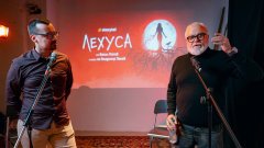 Писател и актьор са на различни мнения (на снимката: Попов и Пенев на премиерата на аудиокнигата "Лехуса")