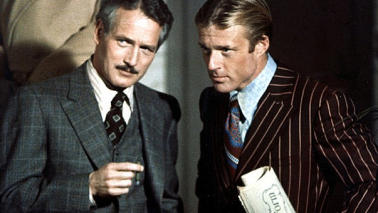 6. Ужилването/The Sting (1973)
"Ужилването" е криминална комедия на режисьора Джордж Рой Хил по сценарий на Дейвид Уорд. Действието се развива през 1936 година. Двама мошеници измислят сложна схема, с която успяват да вземат голяма сума пари от местен гангстер и по този начин да отмъстят за смъртта на свой приятел. Главните роли се изпълняват от Робърт Редфорд и Пол Нюман.
"Ужилването" получава 7 награди „Оскар“, включително за най-добър филм, режисура и оригинален сценарий.
