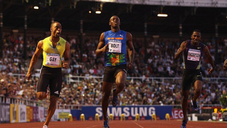 Краят на победната серия
Победната серия на Болт бе прекъсната на състезание от Диамантената лига в Стокхолм през 2010-а, където той загуби финала на 100 метра от Тайсън Гей. Това бе едва второто поражение в кариерата му, но то показа, че дори Светкавицата не е непобедим.