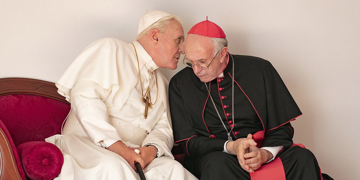 "Двамата папи" с Антъни Хопкинс и Джонатан Прайс.
